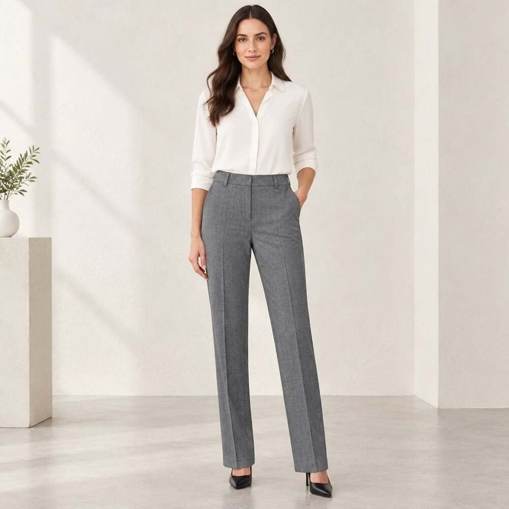 Talbots Wool Blend Pants Size 10L Gray Trousers